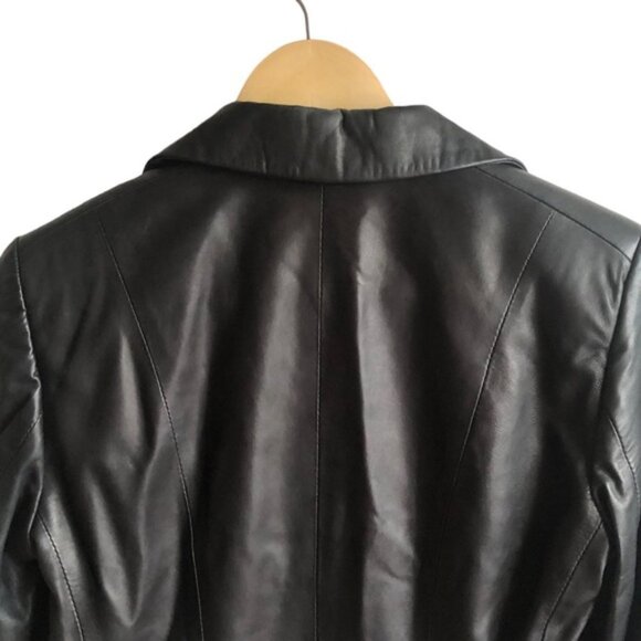 Schyia Lamb Leather Jacket XS Black Soft Supple - Picture 9 of 15